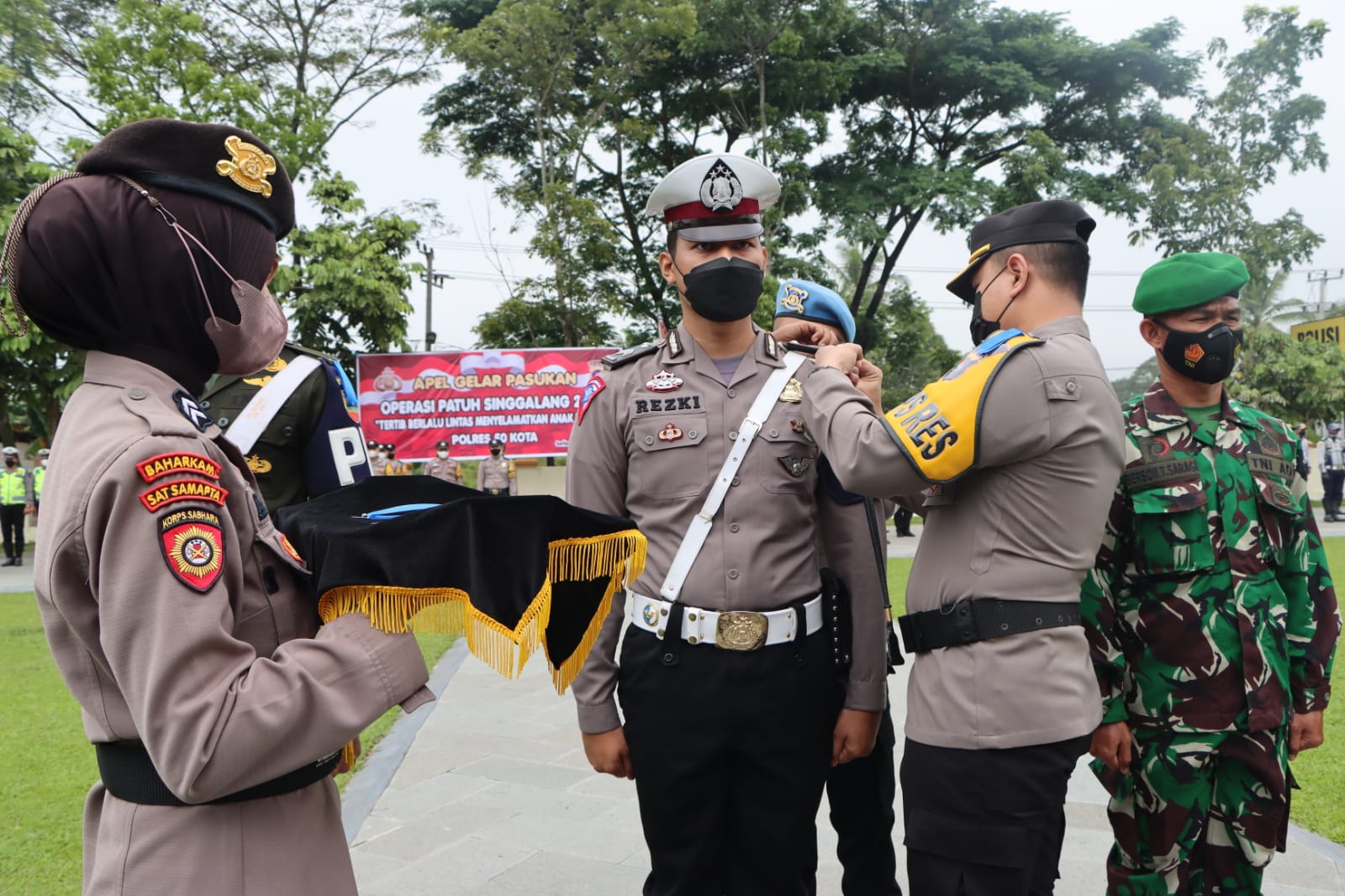 Polres 50 Kota Menggelar Apel Gelar Pasukan Operasi Patuh Singgalang 2022