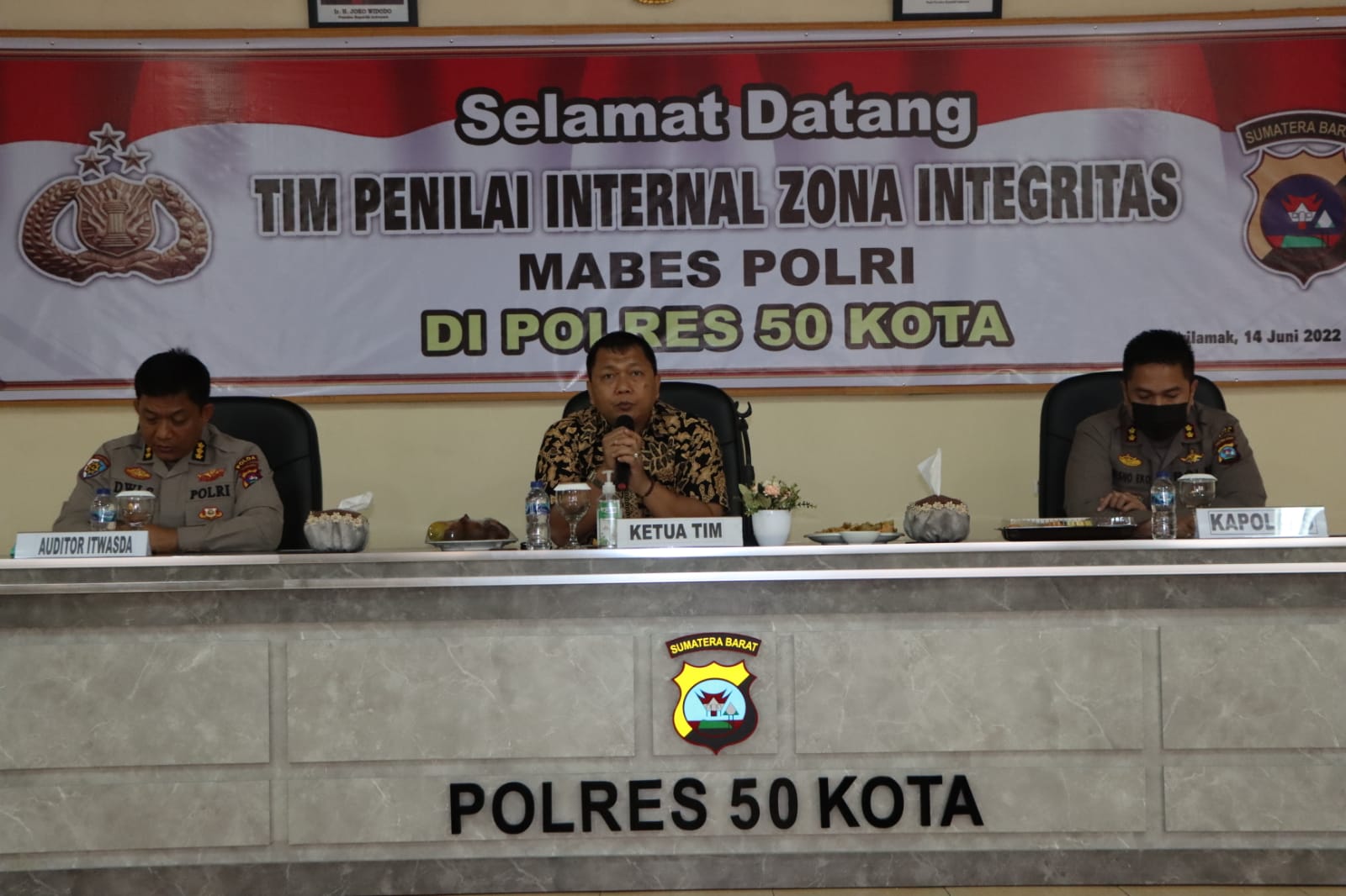 Kunjungan Tim Penilai Internal Zona Integritas Mabes Polri di Polres 50 Kota
