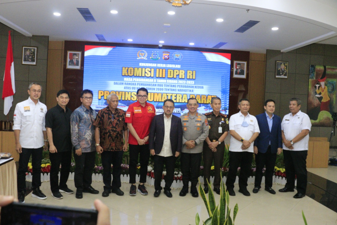 Komisi III DPR RI Kunjungan Kerja ke Polda Sumbar, Disambut Kapolda, Kajati dan BNNP Sumbar